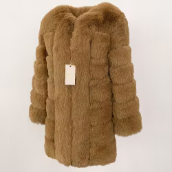 CANNES JACKET LONG FAKE FUR BEIGE