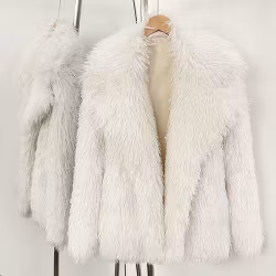MILLIE SHEARLING FAKE FUR COAT WHITE