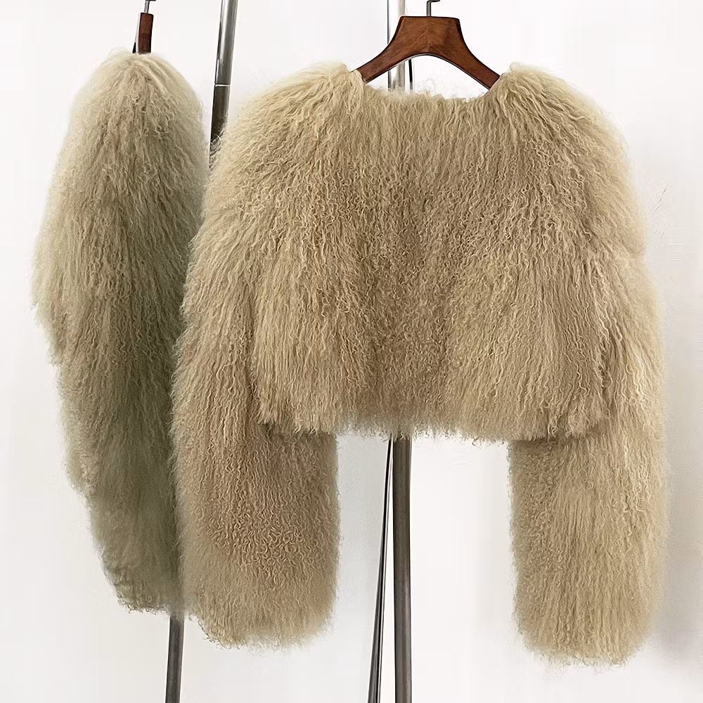 BECCA CROPPED SHEARLING JACKET BEIGE