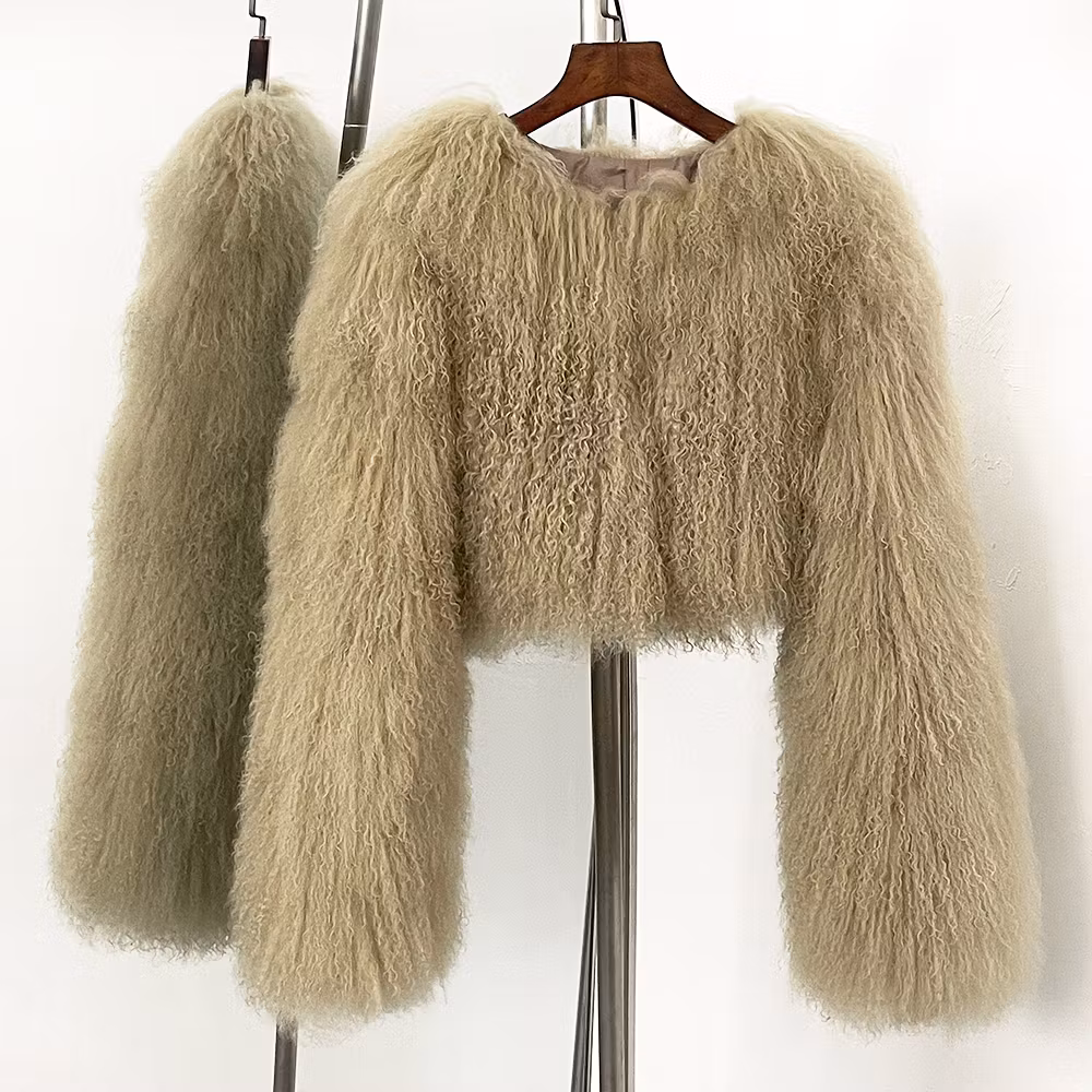 BECCA CROPPED SHEARLING JACKET BEIGE