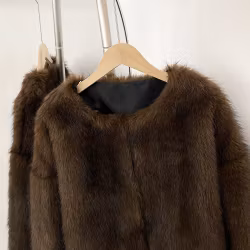 CARA FAKE FUR JACKET BROWN