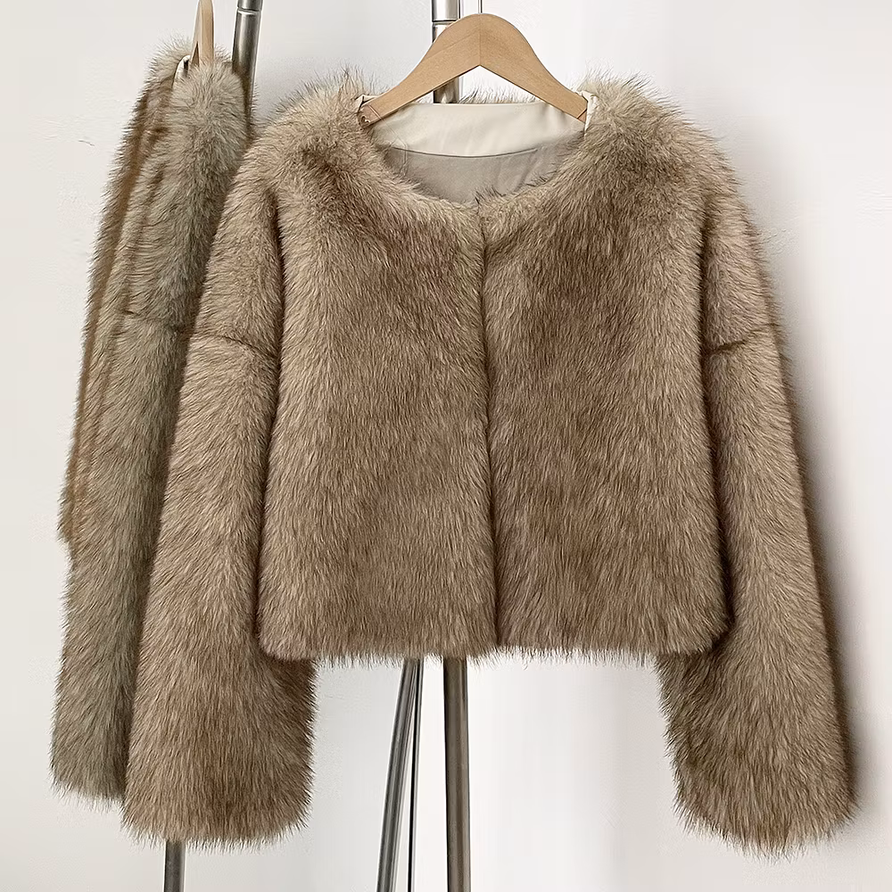 CARA FAKE FUR JACKET TAN