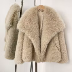 BROOKLYN FAKE FUR COAT BEIGE