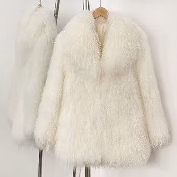 FAYE SHEARLING COAT WHITE