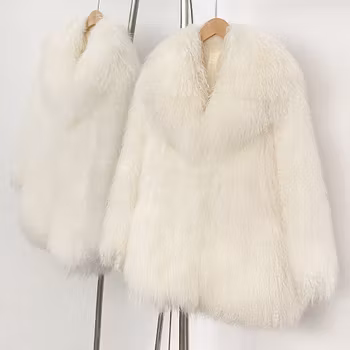 FAYE SHEARLING COAT WHITE