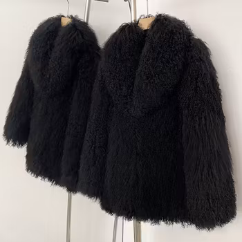 FAYE SHEARLING COAT BLACK