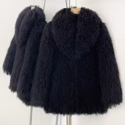 FAYE SHEARLING COAT BLACK