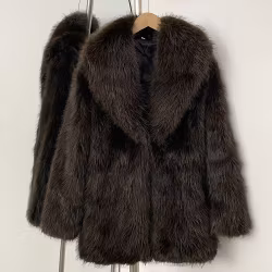 MARRAKECH FAKE FUR COAT COCOA