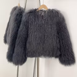 CANNES SHEARLING JACKET SHORT GREY