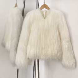 CANNES SHEARLING JACKET SHORT OFF WHITE