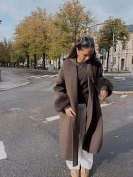 SYDNEY COAT LONG BROWN