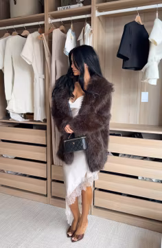 MARRAKECH FAKE FUR COAT COCOA