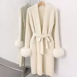 KIARA LONG CARDIGAN JACKET WHITE
