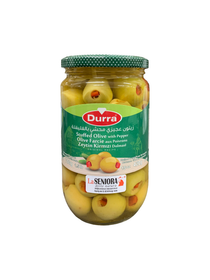 Stora Gröna Oliver fyllda med röd Paprika - Durra