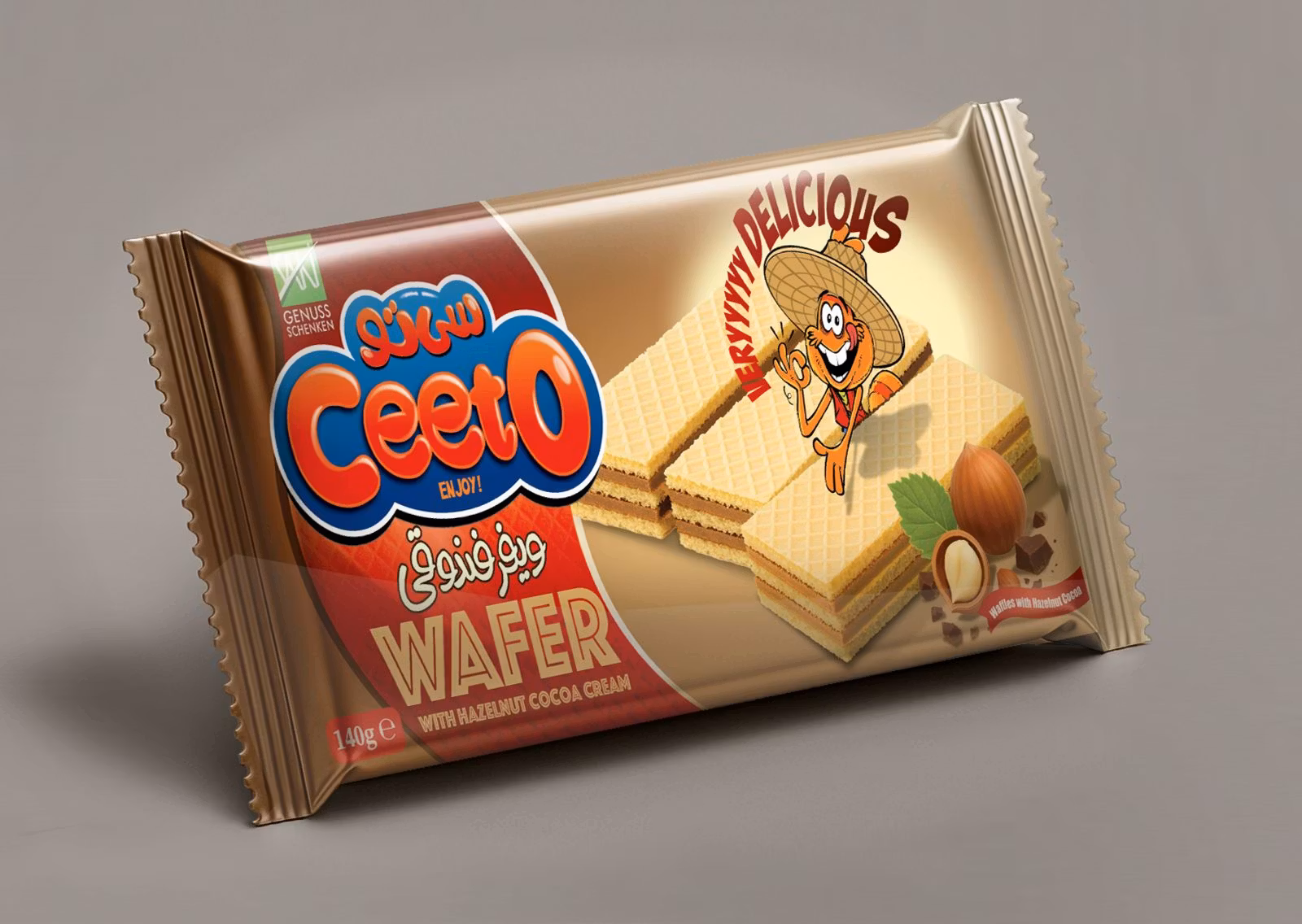 Våfflor med Hasselnötter 140 gram- Ceeto