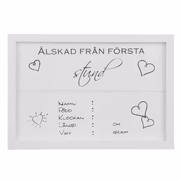 Tavla i trä med text