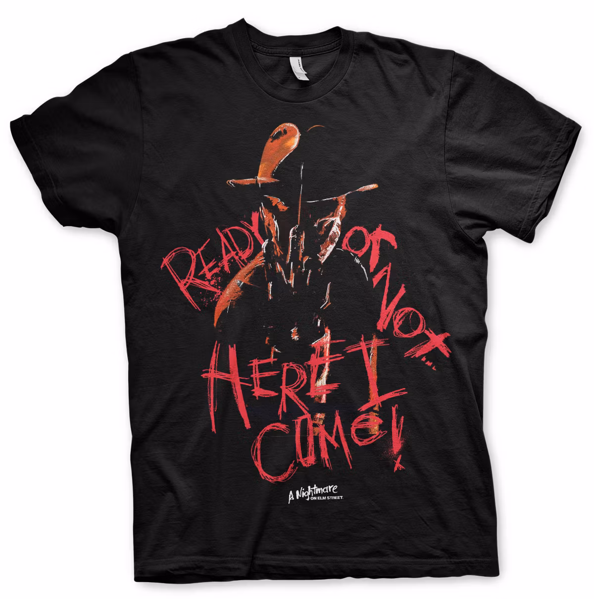 A NIGHTMARE ON ELM STREET: Here I Come T-Shirt (Black)