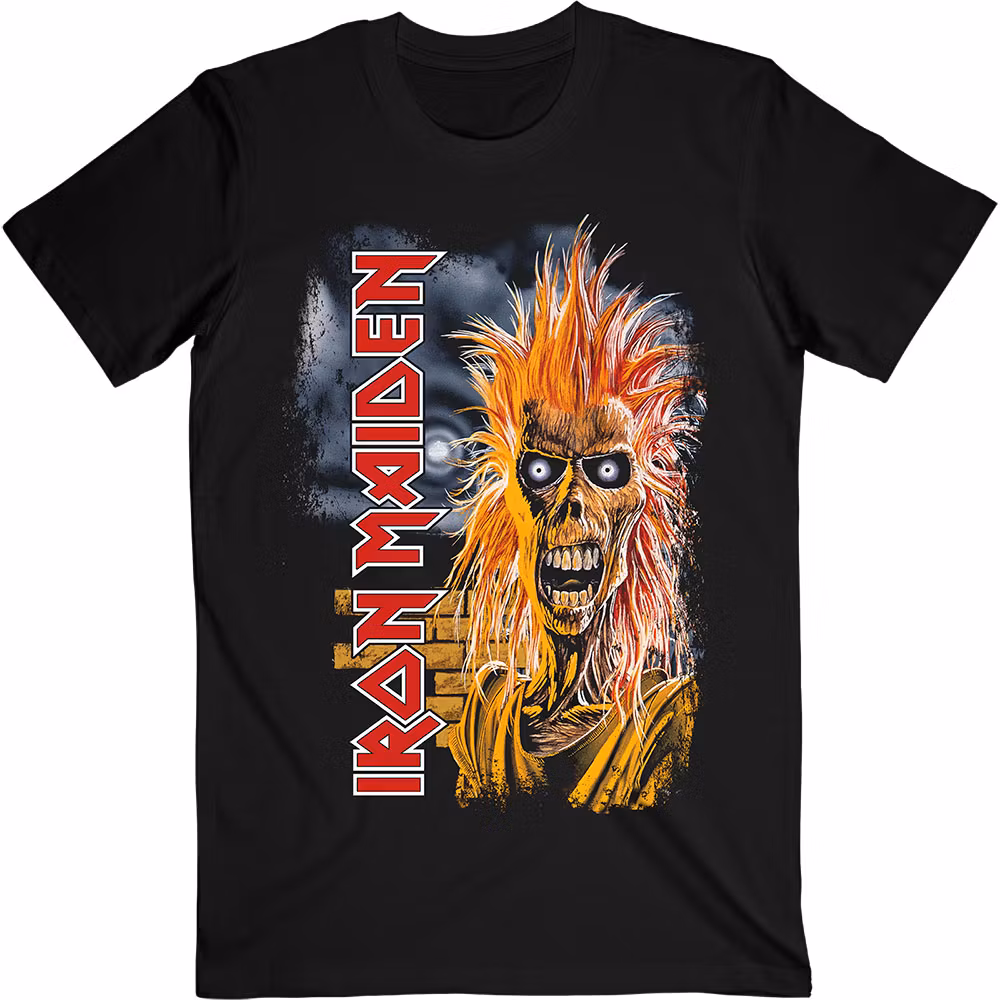 IRON MAIDEN: First Album Tracklist V.3 (back print) T-shirt (black)