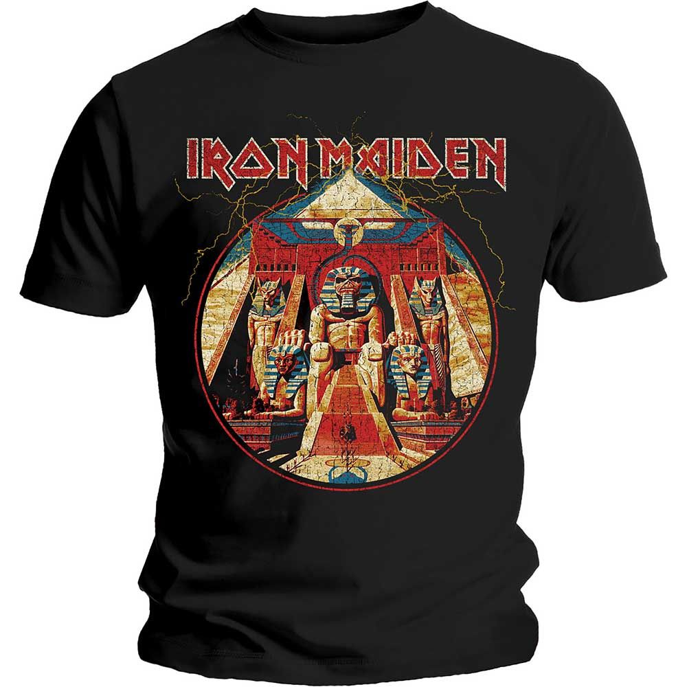 IRON MAIDEN: Powerslave Lightning Circle T-shirt (black)