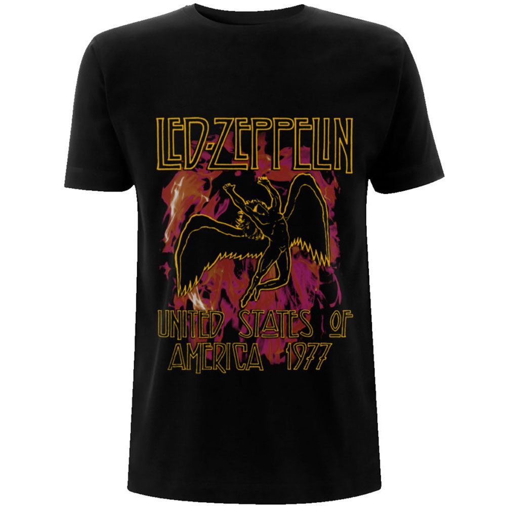 LED ZEPPELIN: Black Flames T-shirt (black)