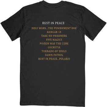 MEGADETH: Rust In Peace Track List (Back Print) T-shirt (black)