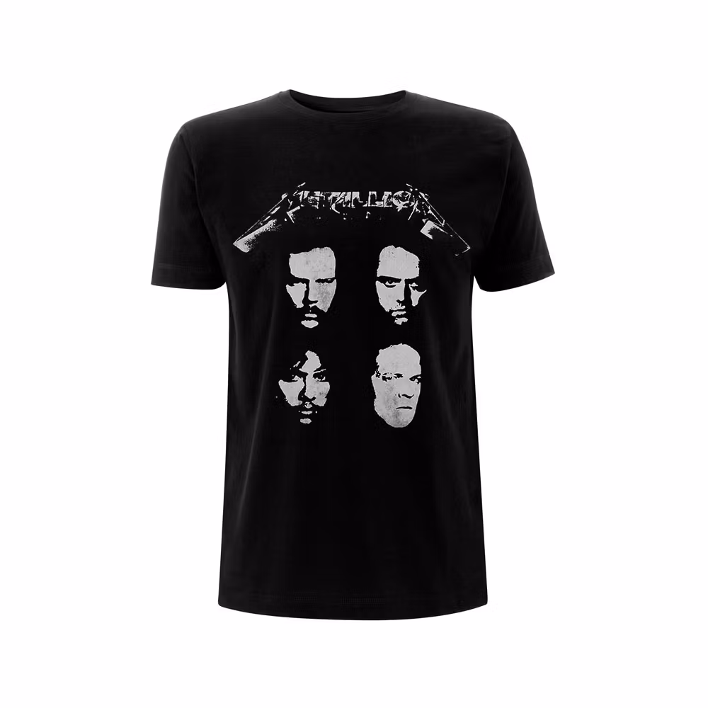 METALLICA: Black Album 4 Faces (Back Print) T-shirt (black)