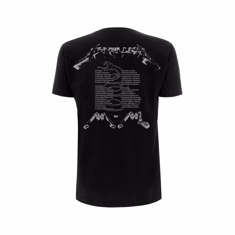 METALLICA: Black Album 4 Faces (Back Print) T-shirt (black)
