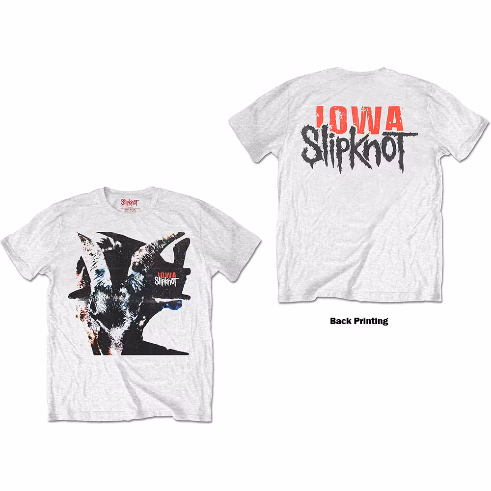 SLIPKNOT: Iowa Goat Shadow (Back Print) T-shirt (white)