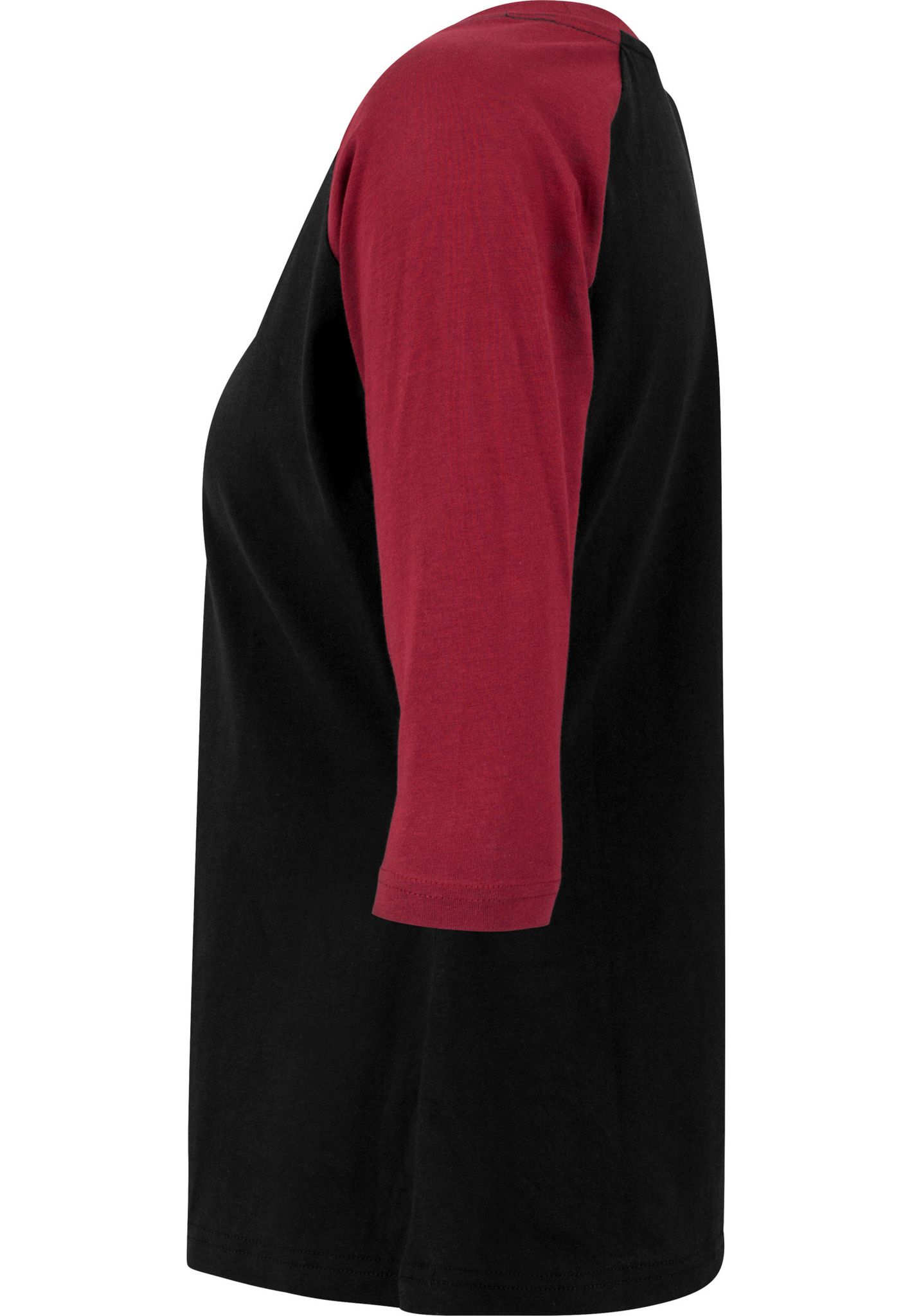 URBAN CLASSICS: Ladies 3/4 Contrast Raglan Tee (black/burgundy)