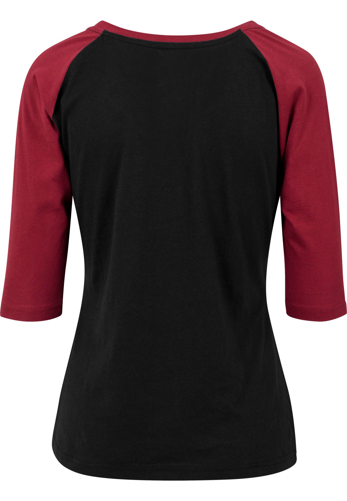 URBAN CLASSICS: Ladies 3/4 Contrast Raglan Tee (black/burgundy)
