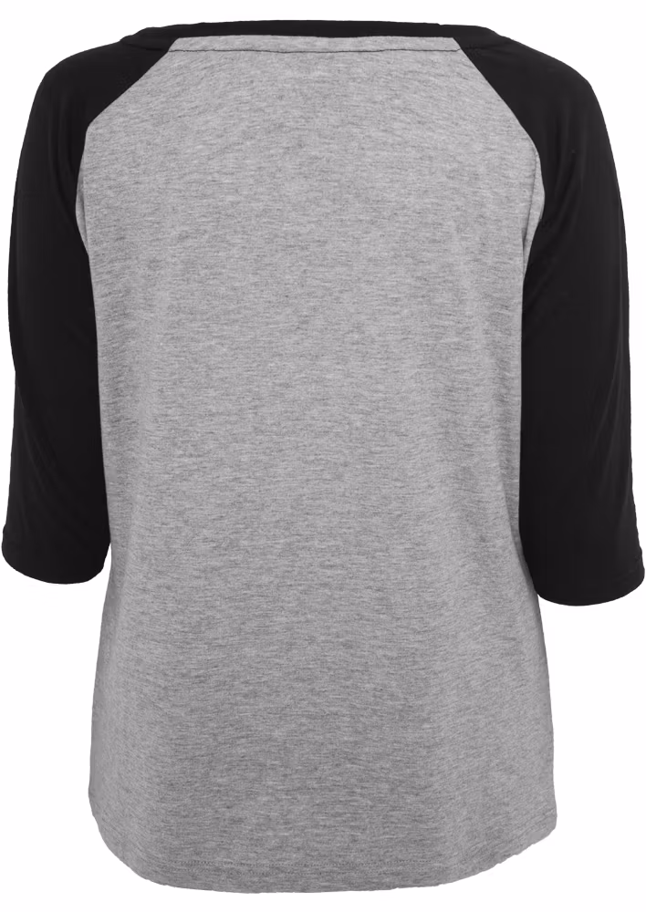 URBAN CLASSICS: Ladies 3/4 Contrast Raglan Tee (grey/black)