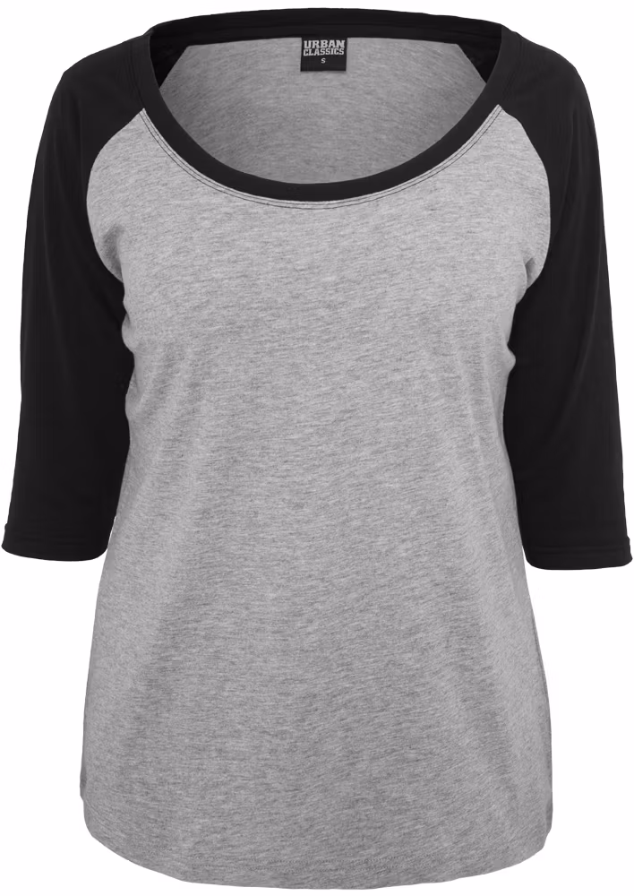 URBAN CLASSICS: Ladies 3/4 Contrast Raglan Tee (grey/black)