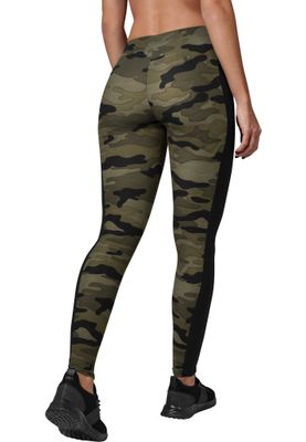 URBAN CLASSICS: Camo Stripe Leggings (wood camo/black)