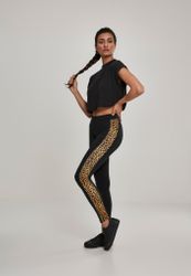 URBAN CLASSICS: Ladies Side Striped Pattern Leggings (black/leo)