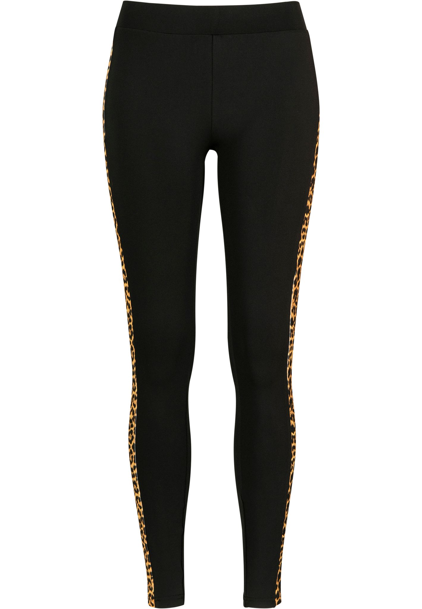 URBAN CLASSICS: Ladies Side Striped Pattern Leggings (black/leo)