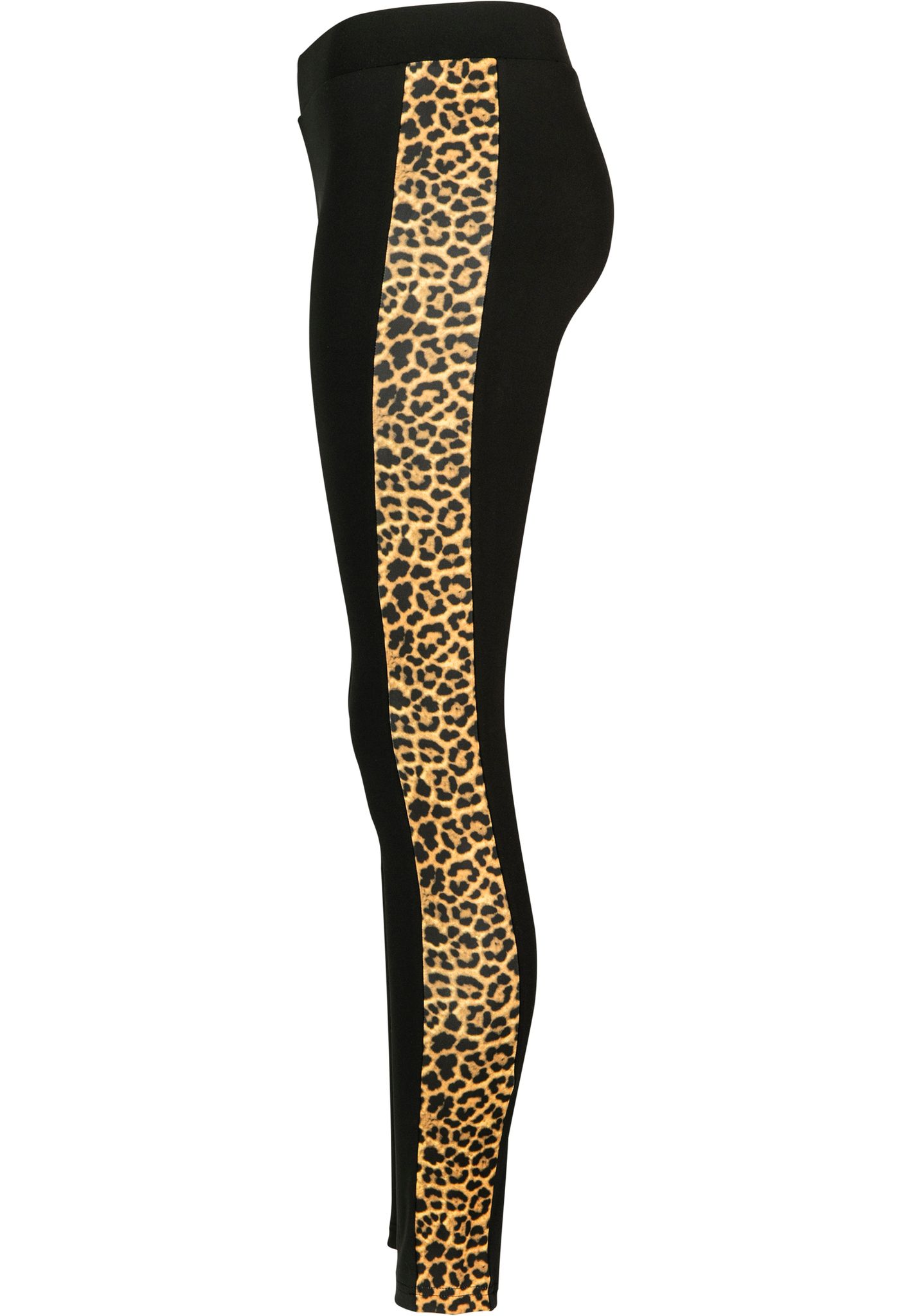 URBAN CLASSICS: Ladies Side Striped Pattern Leggings (black/leo)