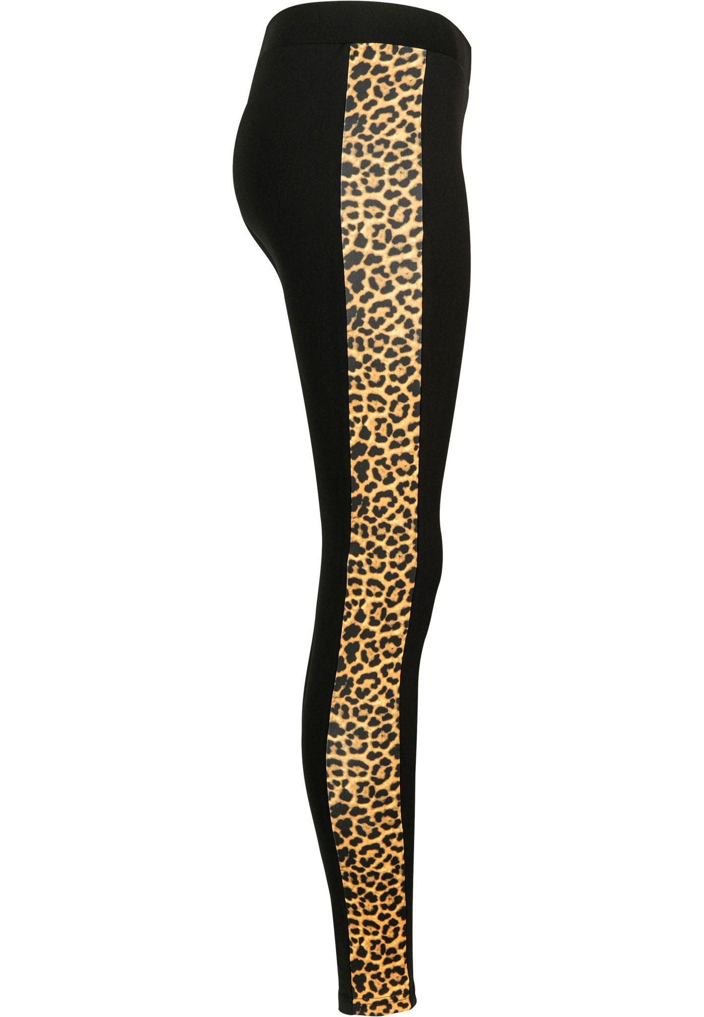 URBAN CLASSICS: Ladies Side Striped Pattern Leggings (black/leo)