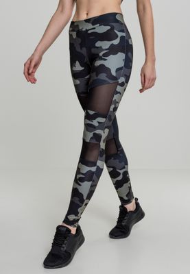 URBAN CLASSICS: Camo Tech Mesh Leggings (dark camo/black)