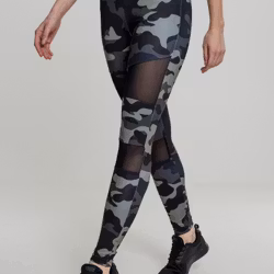 URBAN CLASSICS: Camo Tech Mesh Leggings (dark camo/black)