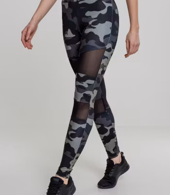 URBAN CLASSICS: Camo Tech Mesh Leggings (dark camo/black)