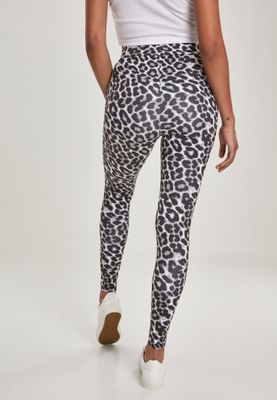URBAN CLASSICS: Ladies AOP High Waist Leggings (grey leo)