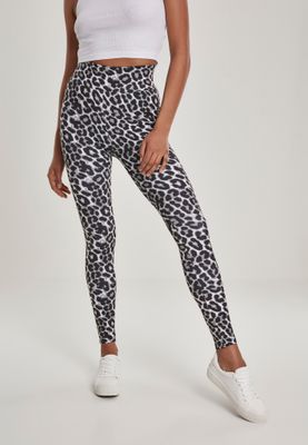 URBAN CLASSICS: Ladies AOP High Waist Leggings (grey leo)