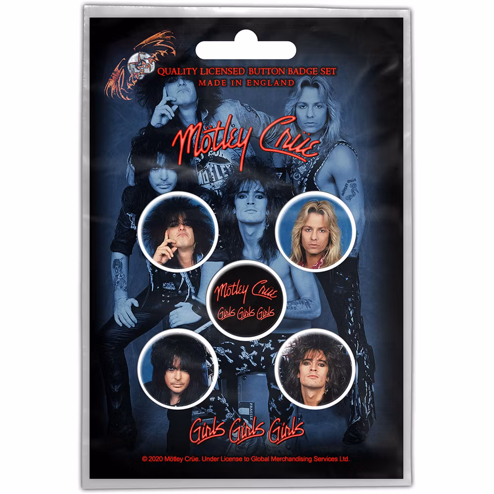 MÖTLEY CRUE: Girls, Girls, Girls Button Badge Pack