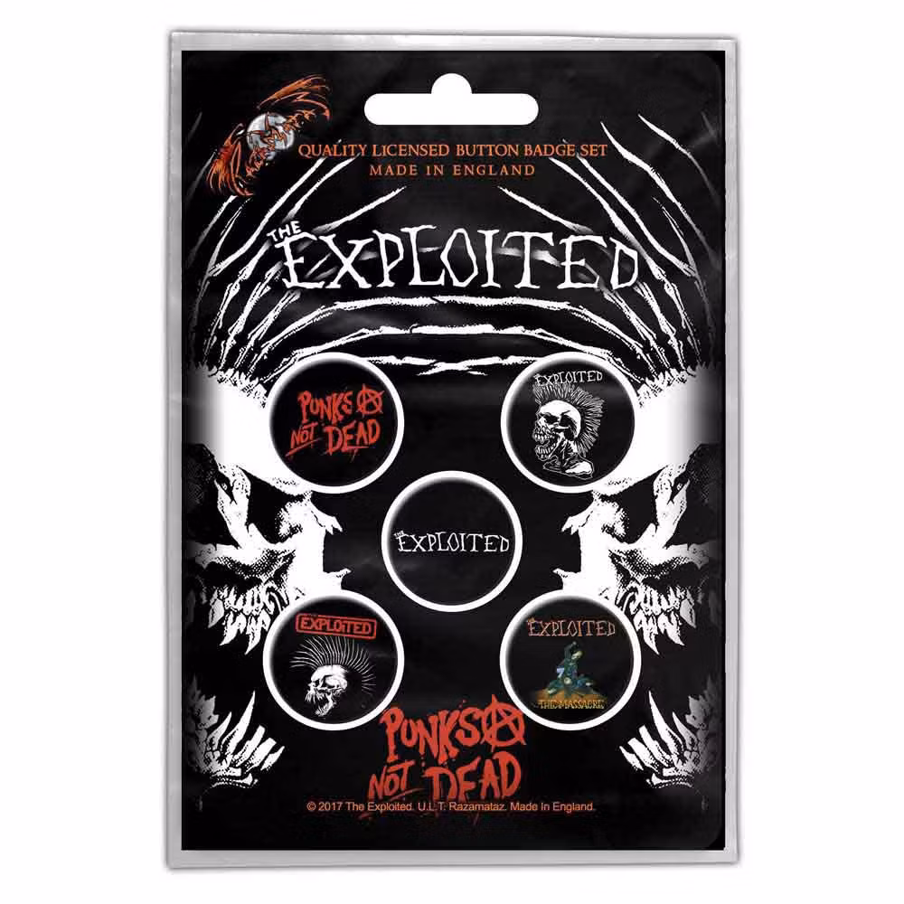 THE EXPLOITED: Punks Not Dead Button Badge Pack