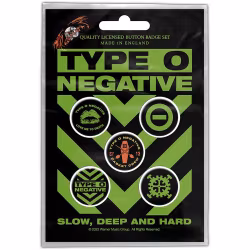 TYPE O’NEGATIVE: Slow, Deep & Hard Button Badge Pack