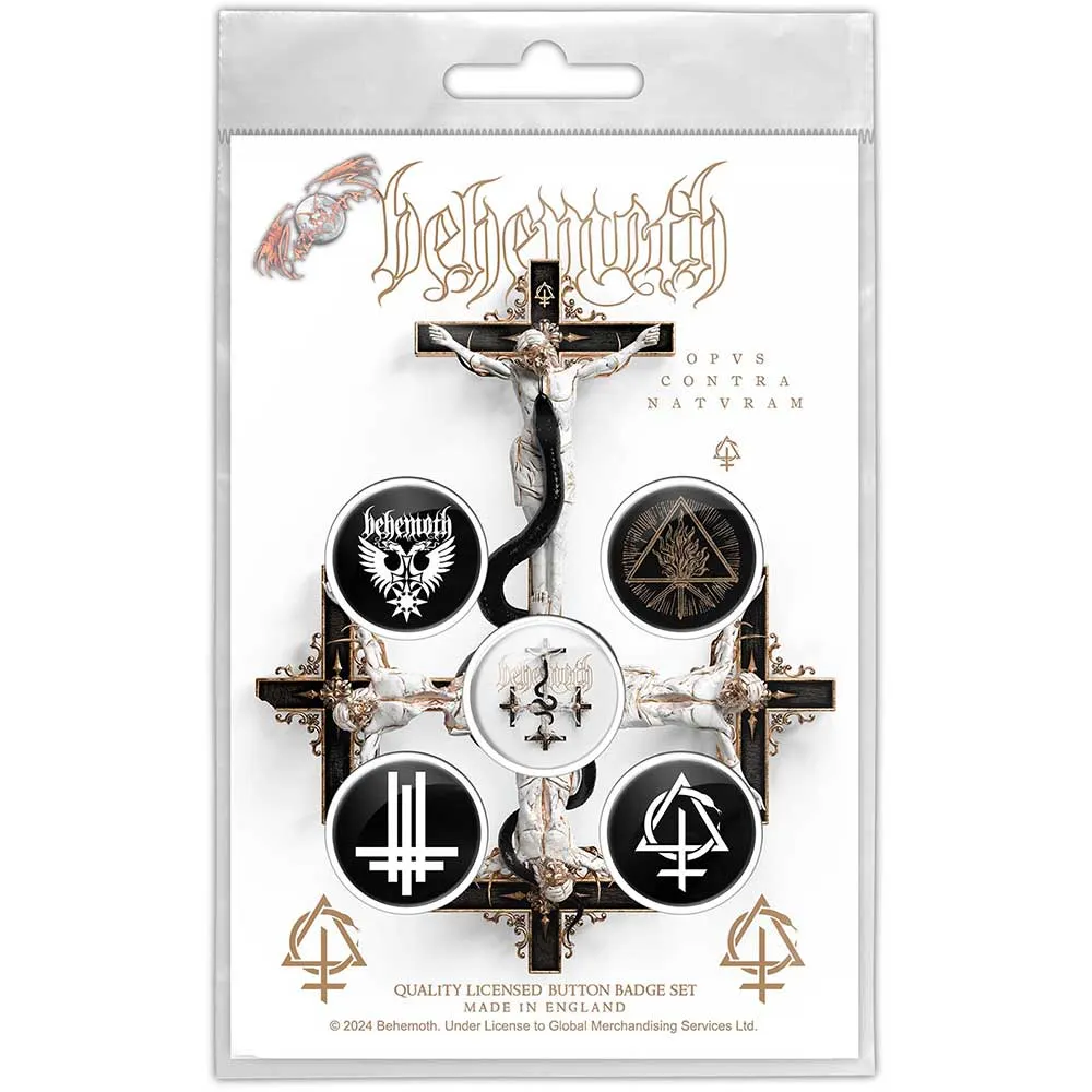 BEHEMOTH: Opvs Contra Natvram Button Badge Pack - Pale Horse Clothing