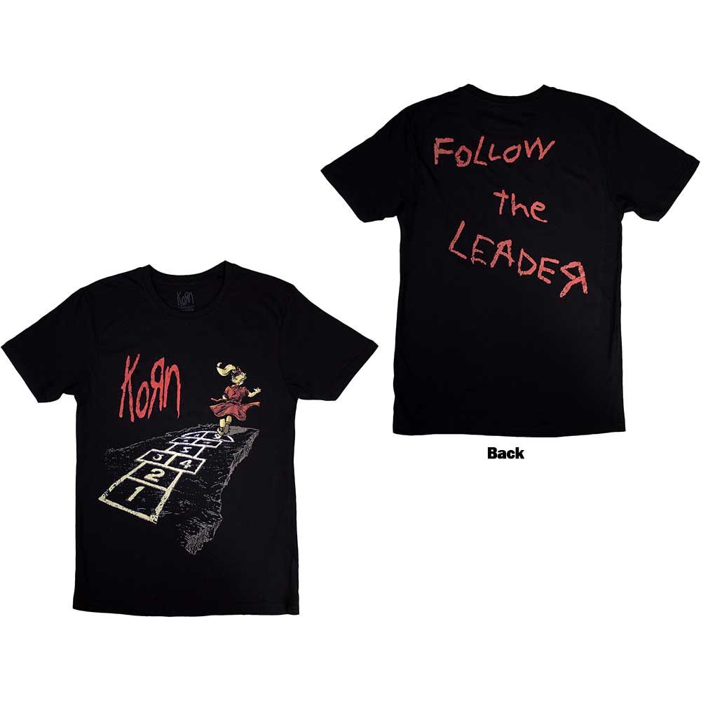 KORN: Follow The Leader Hopscotch (Back print) T-shirt (black)