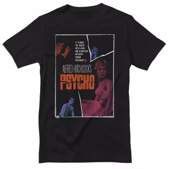 Alfred Hitchcock’s PSYCHO: Movie Poster T-shirt (black)