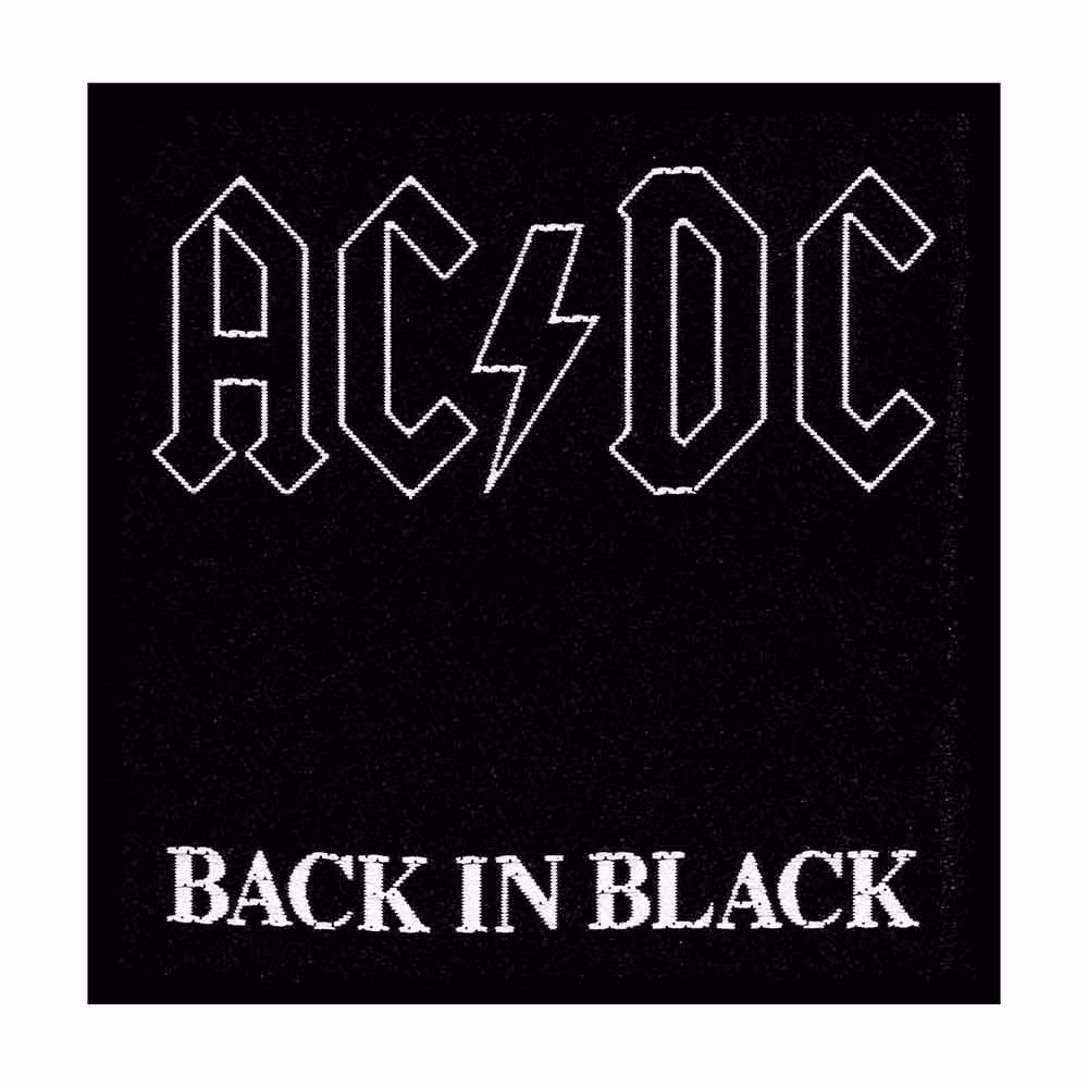 AC/DC: Back in Black Standard Patch (tygmärke)