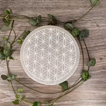 Selenitplatta Livets Blomma